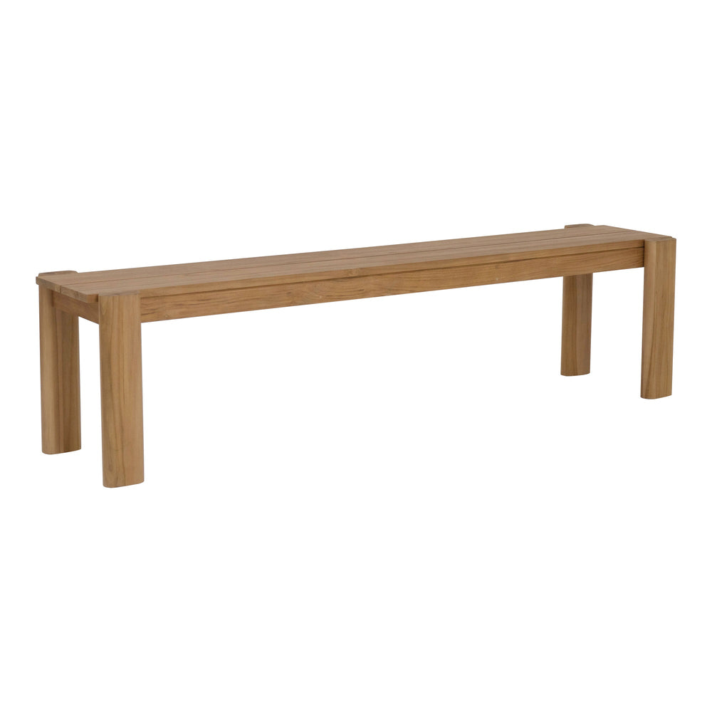 Tempo Outdoor Dining Bench in Natural Wood