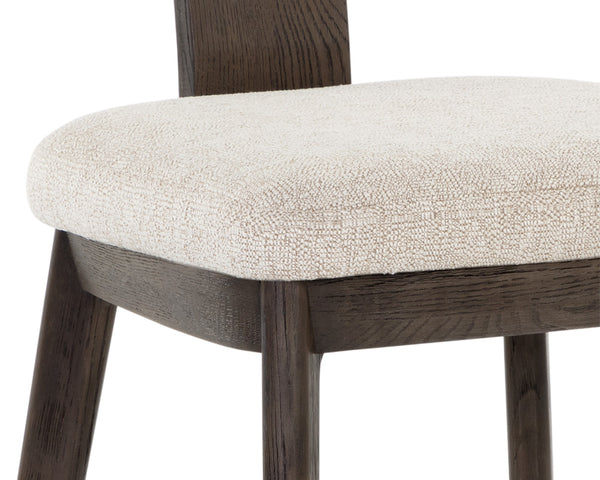 RICKETT DINING CHAIR - DARK BROWN - DOVE CREAM