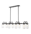 Delaney 8 Light Island/Billiard in Matte Black Finish