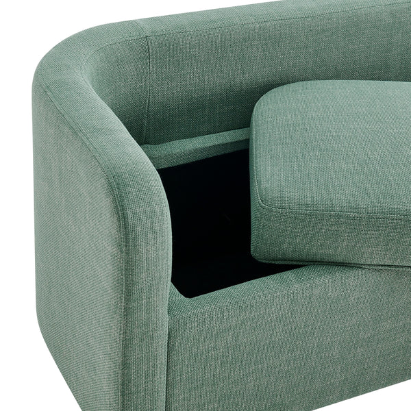 Wendy KD Fabric Storage Bench, Meridian Sea Green
