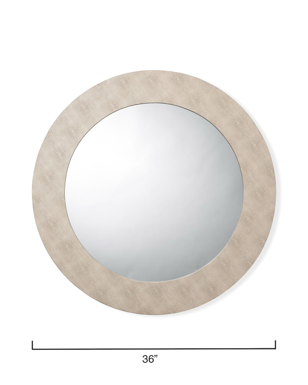 Chester Shagreen Round Mirror, Ivory