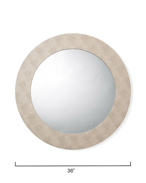 Chester Shagreen Round Mirror, Ivory