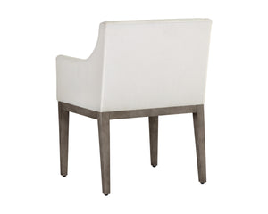 MALIK DINING ARMCHAIR - ASH GREY - LINOSO IVORY