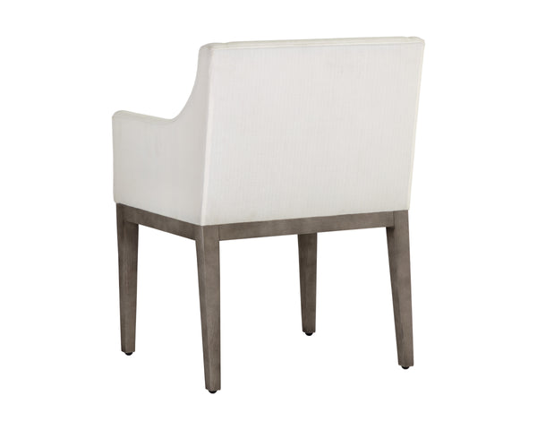 MALIK DINING ARMCHAIR - ASH GREY - LINOSO IVORY