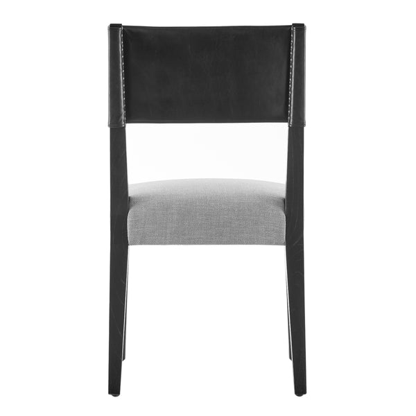 Kylo PU/ Fabric Dining Side Chair, Borneo Black/Meridien Gray