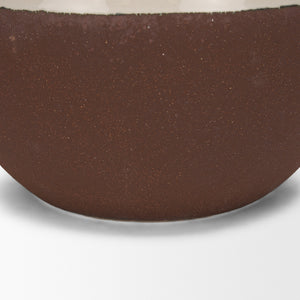 Tryna Large Beige w/ Matte Brown Ceramic Vase