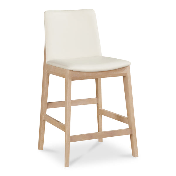 Moe's Deco White Counter Stool with Walnut Frame