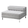Covella Grey Storage Ottoman with Tufted Cushions