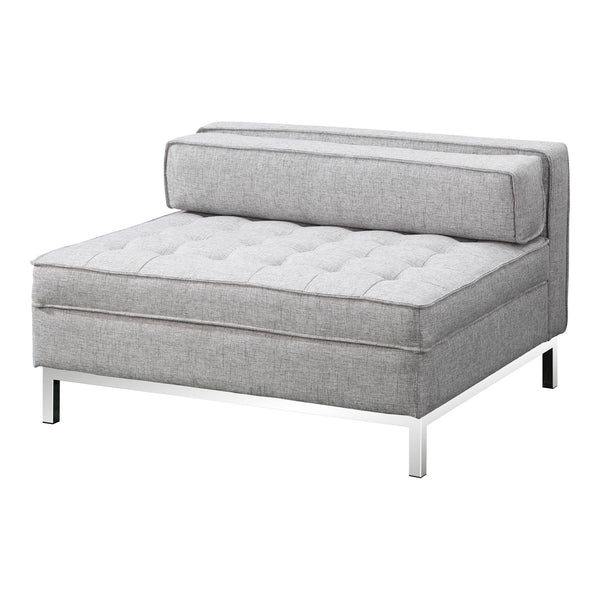 Covella Grey Storage Ottoman with Tufted Cushions