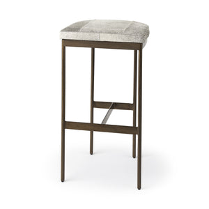 Millie 16.75 X 17.75 X 30 Hair-on-hide Seat W/ Gold Frame Bar Stool