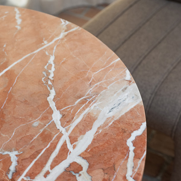 Moe's Sage Cafe Table Red Marble & Oak