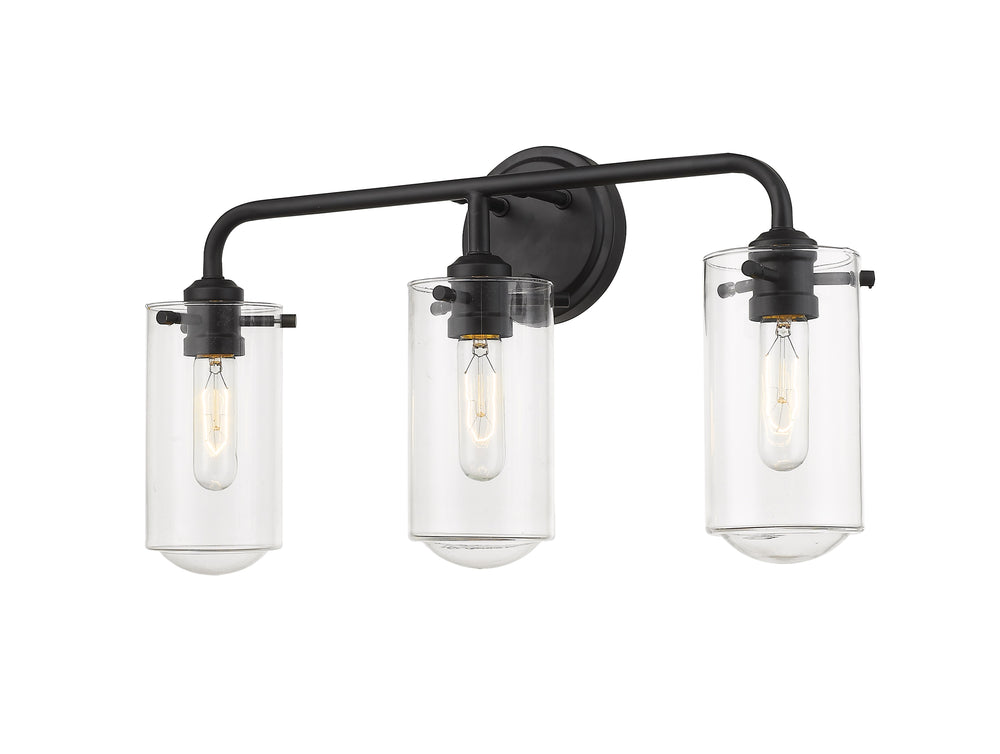 Delaney 3 Light Vanity in Matte Black Finish