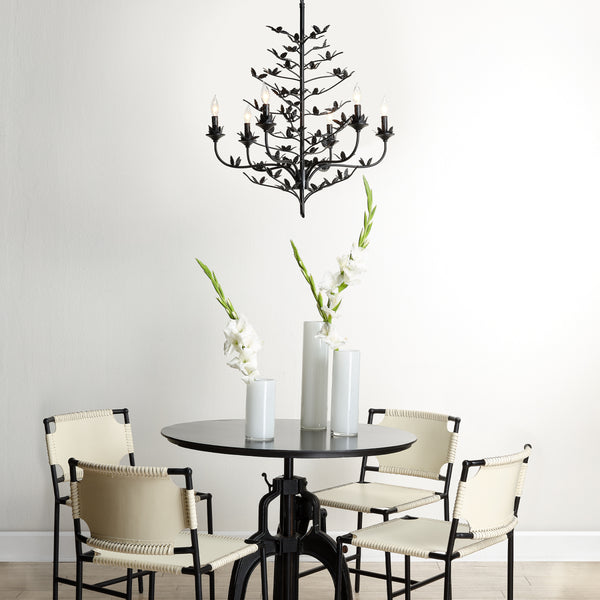 Blooming Iron 6-Light Chandelier, Black