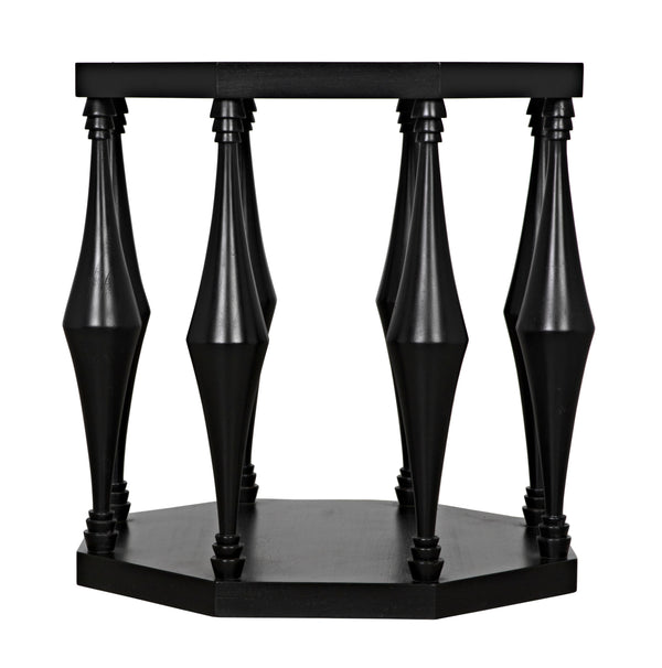Marceo Side Table, Hand Rubbed Black