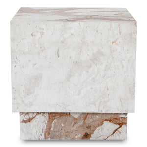 Layla Side Table in Breccia Marble