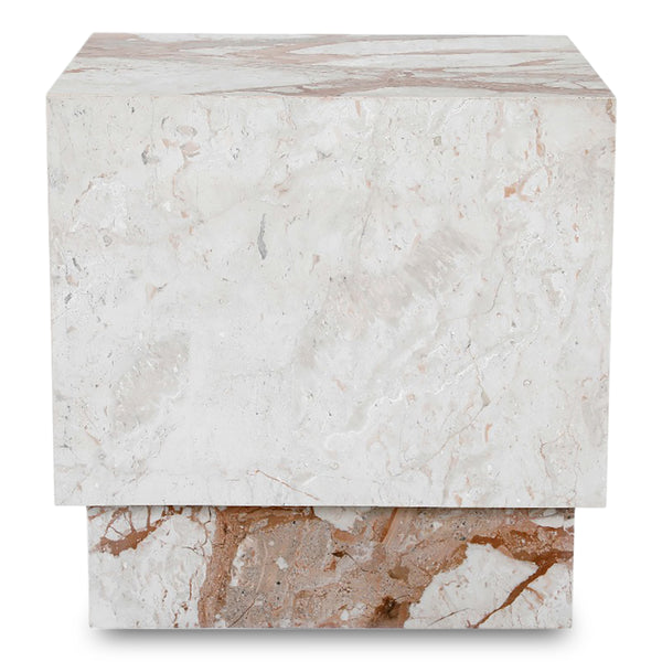 Layla Side Table in Breccia Marble