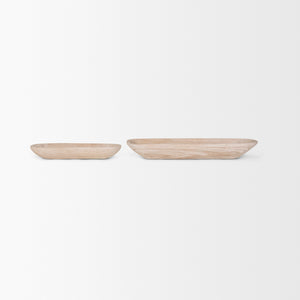 Athena Set of 2 Extra Large  Light-Wash Reclaimed Wood Trays