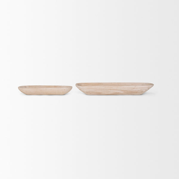 Athena Set of 2 Extra Large  Light-Wash Reclaimed Wood Trays