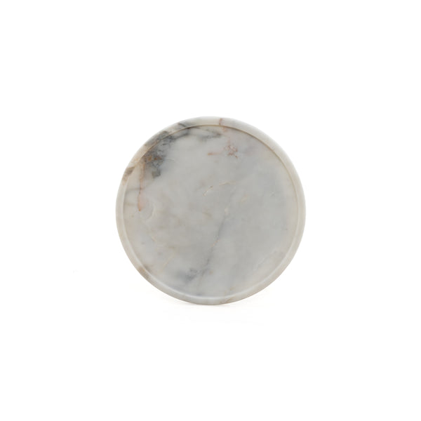Viola Accent Table In Polished White Marble