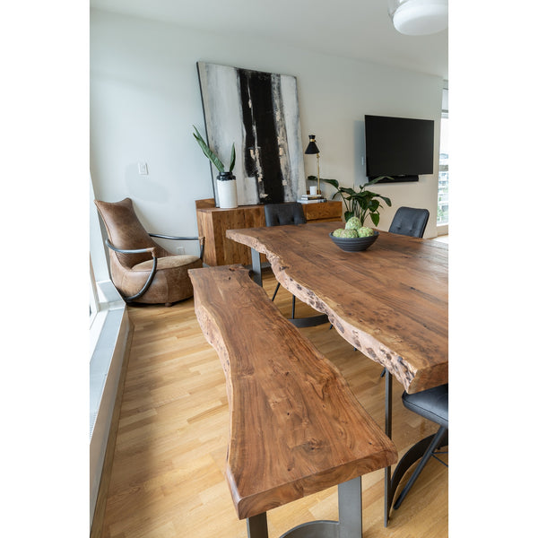 Moe's Bent Small Dining Table in Natural Acacia Wood