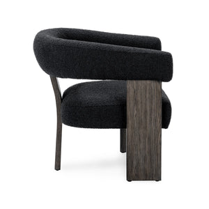 Julina Upholstered Accent Chair with Oak Frame - Charcoal
