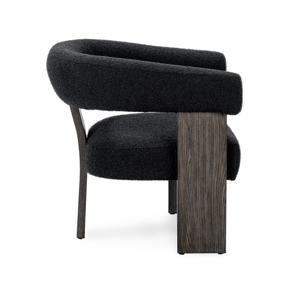 Julina Upholstered Accent Chair with Oak Frame - Charcoal