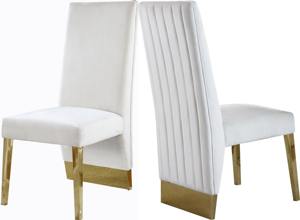 Stanley Dining Chair In Cream Velvet
