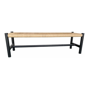 Moe's Hawthorn Large Bench Black with Woven Seat