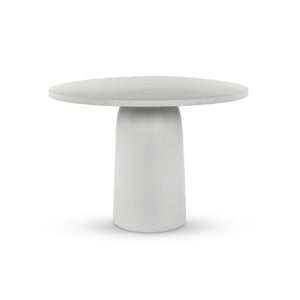 Basil Outdoor Dining Table - Matte White Cast Aluminum