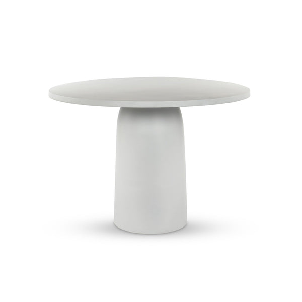 Basil Outdoor Dining Table - Matte White Cast Aluminum
