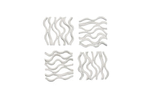 Vine Wall Tile, Matte White, Set of 4