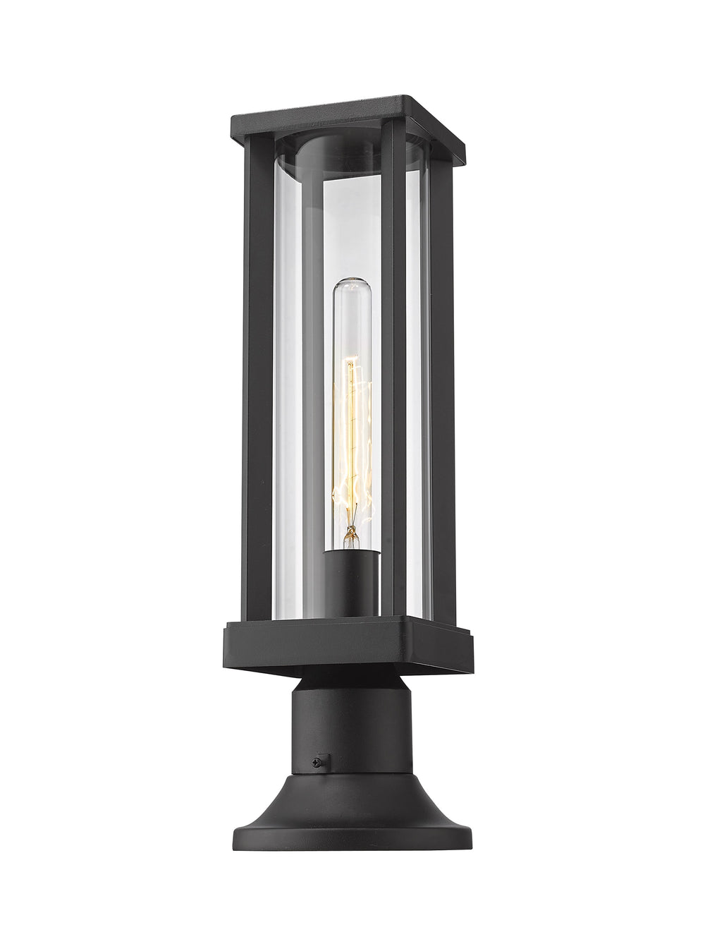 Glenwood 1 Light Outdoor Pier Mounted Fixture in Black Finish