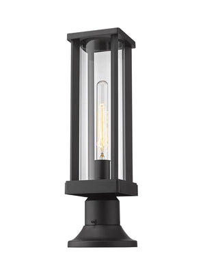 Glenwood 1 Light Outdoor Pier Mounted Fixture in Black Finish