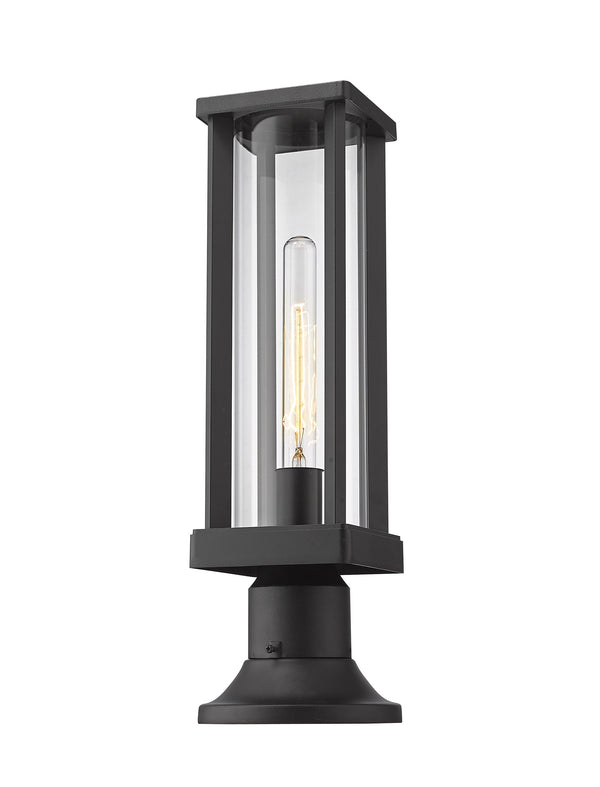 Glenwood 1 Light Outdoor Pier Mounted Fixture in Black Finish