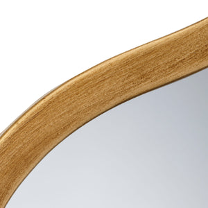 Aurora Wavy Iron Floor Mirror, Antique Brass