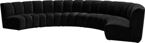 Lynda 6pc. Modular Sectional In Black Velvet