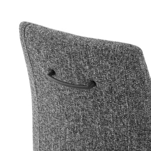Viona Fabric Swivel Dining Side Chair In Blazer Dark Gray (Set of 2)