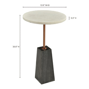 Moe's Dawn White Marble Accent Table