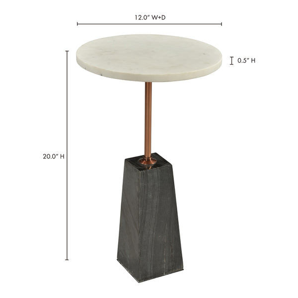 Moe's Dawn White Marble Accent Table