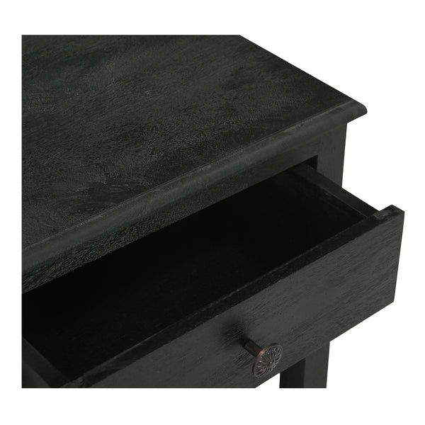 Moe's Corrine Nightstand in Antique Black Mango Wood