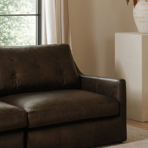 Moe's Thurlow Right Arm Chair in Espresso Leather
