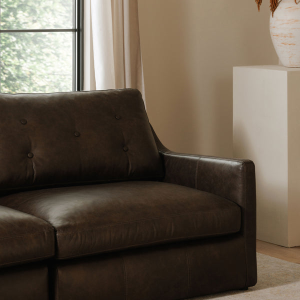 Moe's Thurlow Right Arm Chair in Espresso Leather