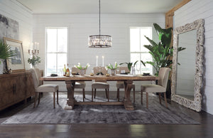 Alexander Solid Wood Extending Dining Table - Brown