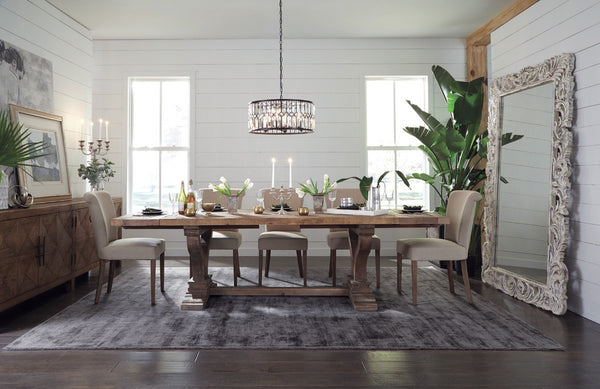 Alexander Solid Wood Extending Dining Table - Brown
