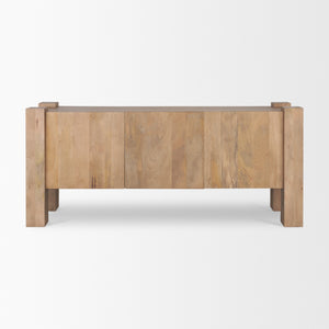 Beth Light Brown Wood w/ 3 Doors Sideboard