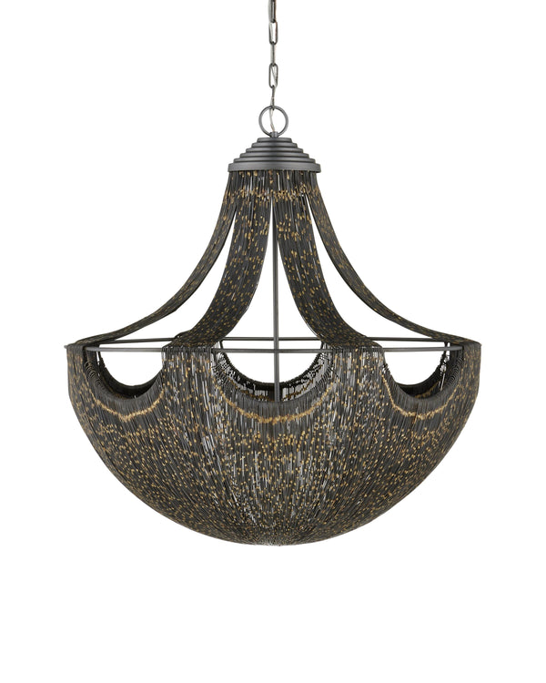 Eduardo Chandelier In Natural Iron & Brass