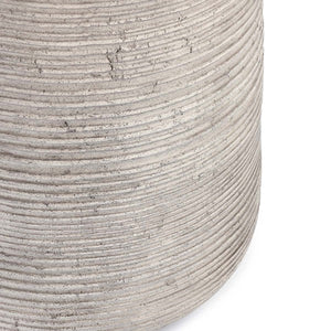 Nellie Outdoor Round End Table - Light Gray Concrete