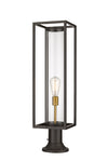 Dunbroch 1 Light Outdoor Pier Mounted Fixture in Deep Bronze + Outdoor Brass Finish
