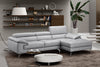 Kieran Premium Leather Sectional in Right Hand Facing Chaise
