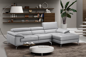 Kieran Premium Leather Sectional in Right Hand Facing Chaise 
